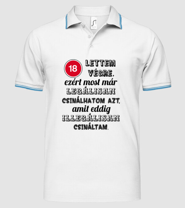  minta fehér pólón