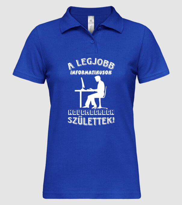  minta királykék pólón