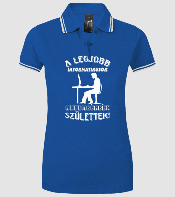  minta királykék pólón