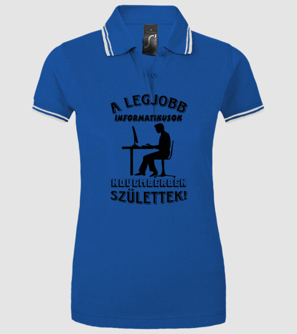  minta királykék pólón