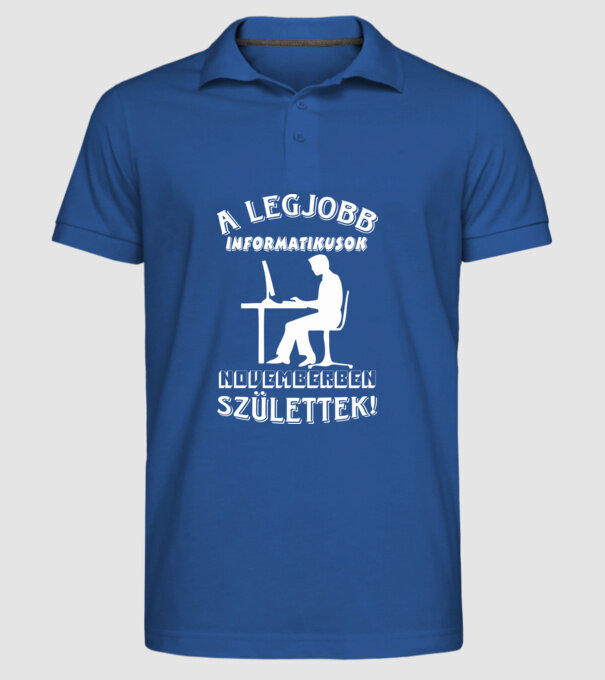  minta királykék pólón