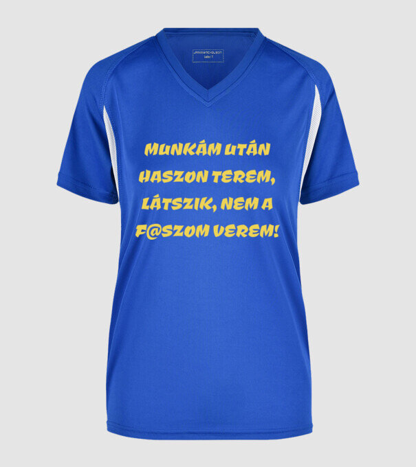  minta királykék pólón